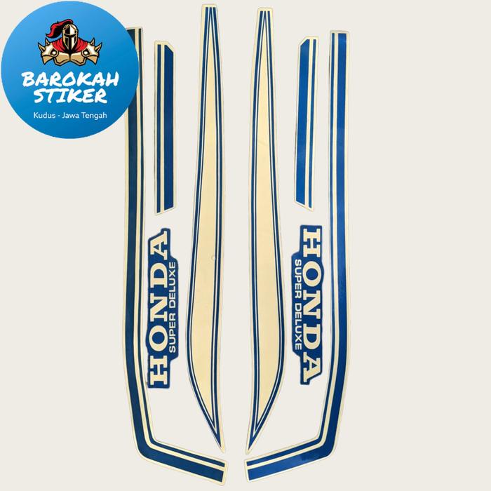 Gambar Striping Stiker Polet motor honda gl 100 gl100 Biru Transparan Super Deluxe  list body standar berkualitas termurah Fullset Barokah Sticker - As picture show dari Barokah Striping undefined Tokopedia