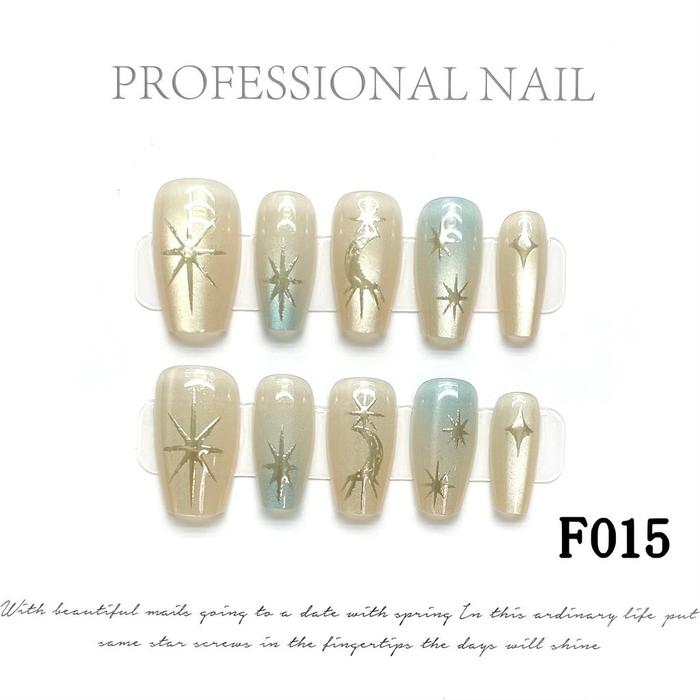 Gambar fake nails premium buatan semi tangan kuku cat eye kuku palsu nail art + lem XS/S/M 10PCS/SET XS - 1, xs dari SuperNails undefined Tokopedia