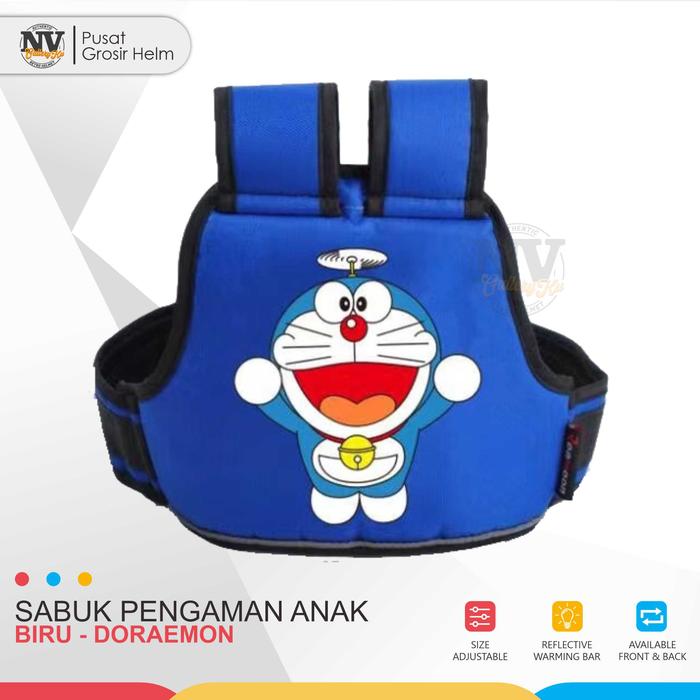Gambar Sabuk Pengaman Anak di Sepeda Motor 2 in 1 Karakter Kartun Lucu - DORAEMON BIRU dari NVGALLERY undefined Tokopedia