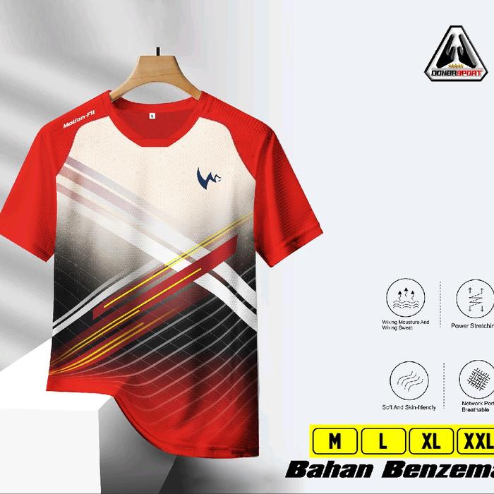 Gambar Winstorm Morgan Baju Olahraga Dewasa Baju Badminton Kaos Badminton Baju Volly Running Print Sport - WINS MORGAN-MERAH, M dari Dongasport undefined Tokopedia