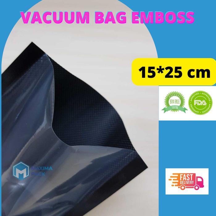 Gambar 15 x 25 Plastik Vakum Hitam Black Vacuum Emboss Emboss isi 100 PROMO - 50 Lembar dari Maxima Pack undefined Tokopedia