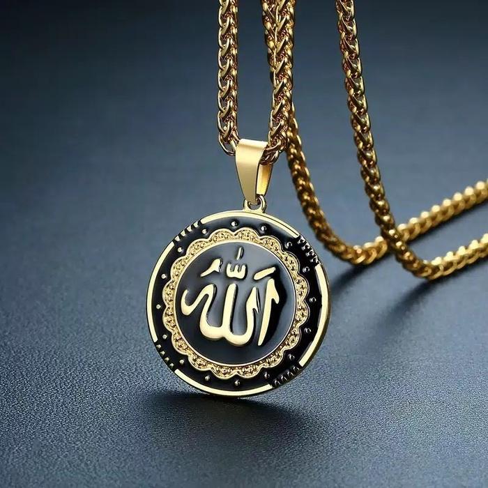 Gambar Kalung Rantai Liontin Alquran Muslim Bahan Alloy Gold Necklace - Gold dari Sedaap Rasayangku undefined Tokopedia