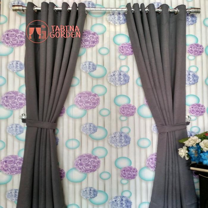 Gambar Gorden Blackout Serat abstrak - abu tua, 150cm dari Tabina Gorden undefined Tokopedia