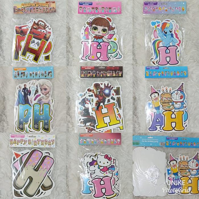 Gambar Bunting BANNER FLAG HBD Bentuk 2D Perlengkapan dekorasi ulang tahun anak dekorasi ultah Pernik Murah Kertas Ivory Hiasan Dinding - As picture show, Thomas dari Goodiebag Unike undefined Tokopedia