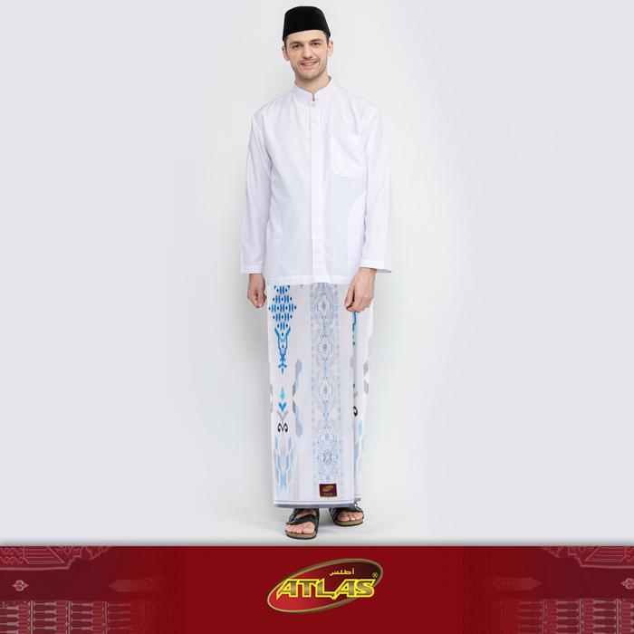 Gambar Sarung ATLAS Idaman 555 Kembang Motif BHS A5 GSJ Putih Biru - Putih dari Sarung Atlas Kab. Gresik Tokopedia