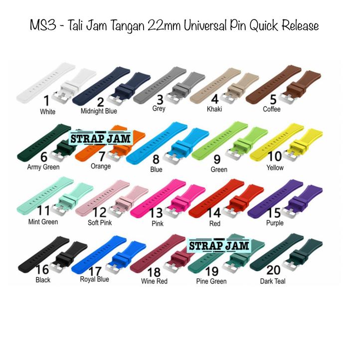 Jual MS3 Strap 22mm Universal Quick Release Tali Jam Tangan