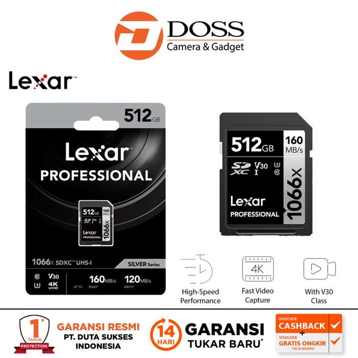 Gambar Lexar 512GB Professional 1066x UHS-I SDXC Memory Card dari DOSS Camera & Gadget undefined Tokopedia