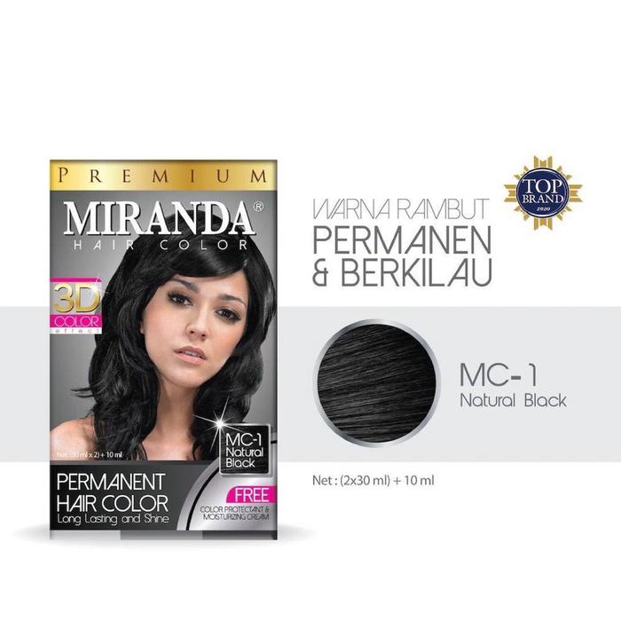 Gambar MIRANDA Premium Hair Color 30ml | Cat Pewarna Rambut 3D Color Black Brown Purple Red Violet - MC 01 -Natural Black dari glowcircle undefined Tokopedia