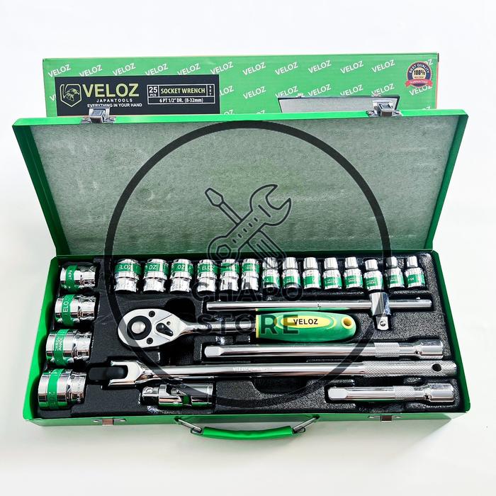 Gambar Veloz kunci sok sock shock socket set 25pcs - Ratchet Besi dari Chapostore_NEW undefined Tokopedia