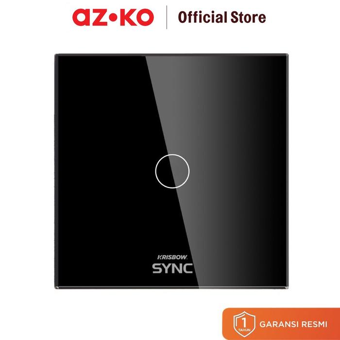 Gambar AZKO Krisbow Sync Smart Saklar Wifi 800 watt Sakelar Listrik Rumah Modern Cetekan Lampu Timer Skakel Dinding On Off - Hitam, 1 Gang dari AZKO ID undefined Tokopedia