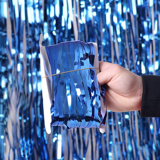 Gambar [Ecer] Foil Curtain Backdrop Tirai Foil Glossy - Biru Tua dari PartyPartie undefined Tokopedia