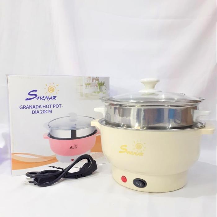 Gambar 20cm Panci Listrik Multifungsi Free kukusan / Steamer Stainless Panci Serbaguna - BEIGE dari tokoshenar88 undefined Tokopedia