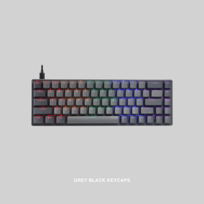 Rexus Heroic KX3 / KX-3 V2 65% Mechanical Gaming Keyboard - Grey Black, Red