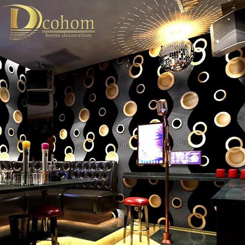 Gambar Wallpaper Sticker Dinding Motif Bulat Gold Dasar Hitam Panjang 10Meter x Lebar 45cm dari Raja Import ID undefined Tokopedia