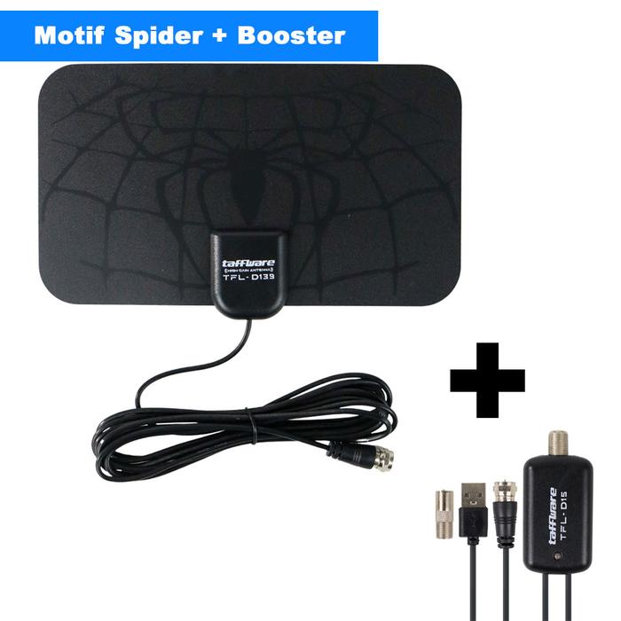 Gambar Antena TV Digital DVB-T2 4K High Gain 25dB - Taffware TFL-D139 Kabel Antena TV - Antena + Booster, Grid dari Devro undefined Tokopedia