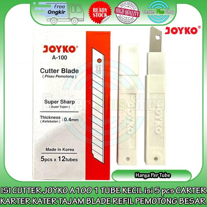 Gambar Joyko A-100 1 Tube Refill Isi Ulang Cutter 5 Pcs Joyco Kecil Mini Cuter Carter Karter Katter Kater Tajam Refil Pemotong Katter Memotong Mengupas Menetak Mengiris Iris Kael Cabel Cable Anti Karat Korosi Spare Blades Original High Quality HUM Mata Pisau dari Center Plus Shop undefined Tokopedia