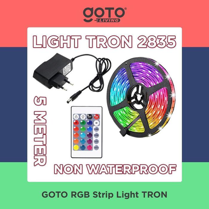 Gambar (Special Offer) Goto [COD] Tron Lampu LED Strip Selang Tumbler Hias Meteran RGB Warna Warni - 2835 NWP 5M dari Goto Living undefined Tokopedia