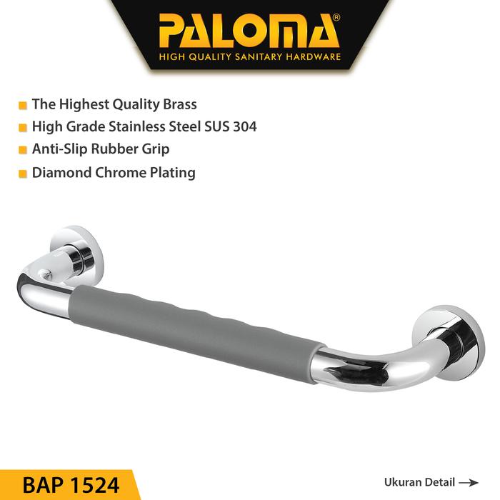 Gambar PALOMA BAP 1524 Pegangan Kamar Mandi Handle Bathtub Tub Toilet 40CM - Chrome dari PALOMA Official undefined Tokopedia