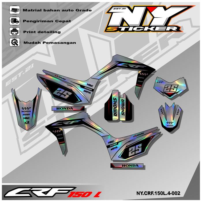 Gambar Stiker Striping CRF 150 L Hologram Full body 004 - 1, Vinyl Glossy dari NY STIKER undefined 5 Tokopedia