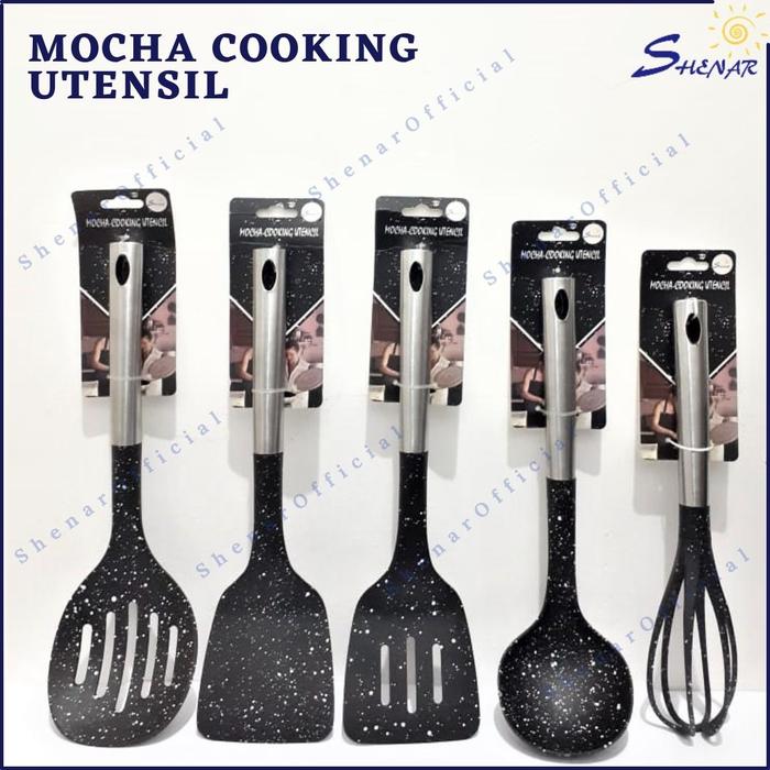 Gambar SHENAR SPATULA SET CENTONG / SPATULA STAINLESS / KITCHEN UTENSIL SET / MOCHA COOKING UTENSIL, SHENARCORNER168 - MOCHA 01P dari shenarcorner.168 undefined Tokopedia