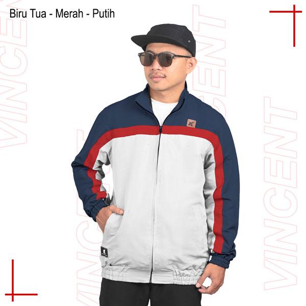 Gambar JAKET TRACKTOP VINCENT - BISA CUSTOM WARNA DAN LOGO TANPA MINIMAL ORDER - BiruTuaMerahPutih, L dari Rumah Komunitas undefined Tokopedia
