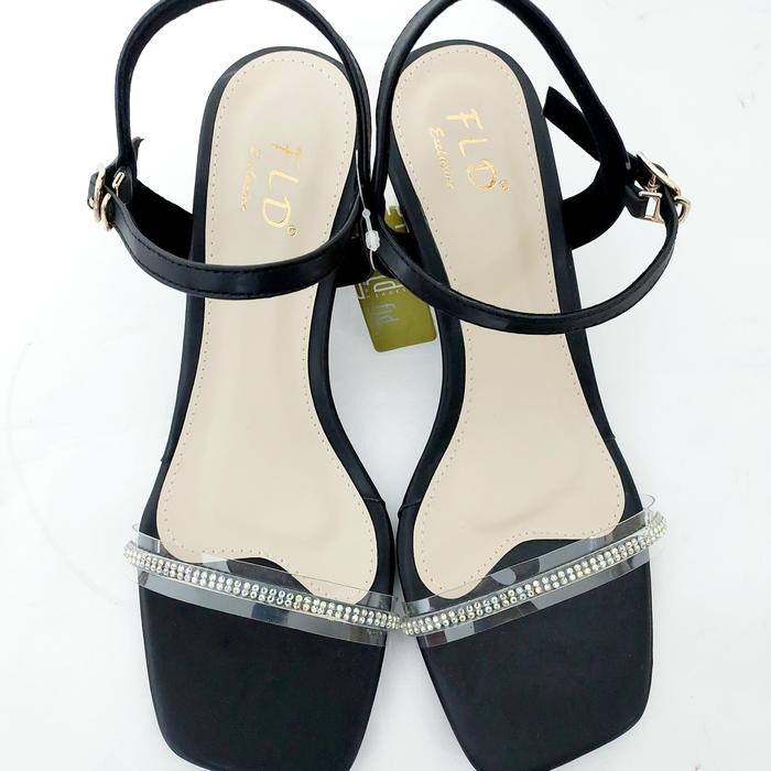 Gambar FLD.SHOES Ori Mall FLDS17 Sendal Heels Kaca Varian 1 Pesta Wanita - BLACK, 37 dari MIHO.STORE undefined Tokopedia