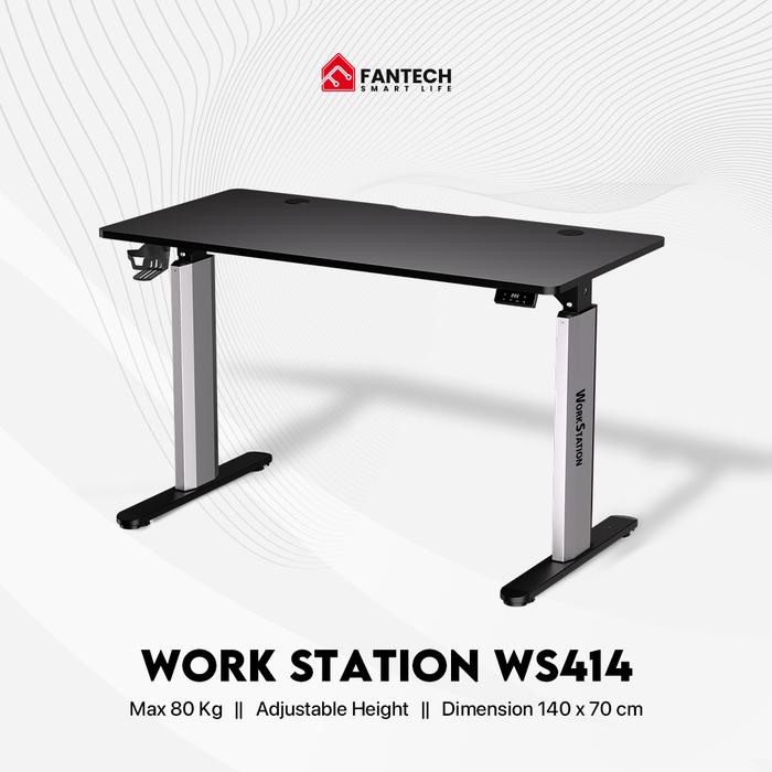 Gambar Fantech Meja Elektrik Adjustable Standing Desk Electric Work Station WS311 WS414 Besi Minimalis Furniture - WS414 HITAM dari Fantech Official Store undefined Tokopedia
