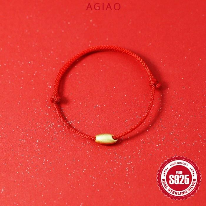 Gambar AGIAO Tahun Tikus Dua Warna Dengan Tali Merah Beras Gelang Biji-bijian Beras Kecil, Tali Tangan Yang Indah Dan Sederhana Untuk Pria Dan Wanita - merah, Dapat disesuaikan dari A.GIAO.ID Kab. Gresik Tokopedia