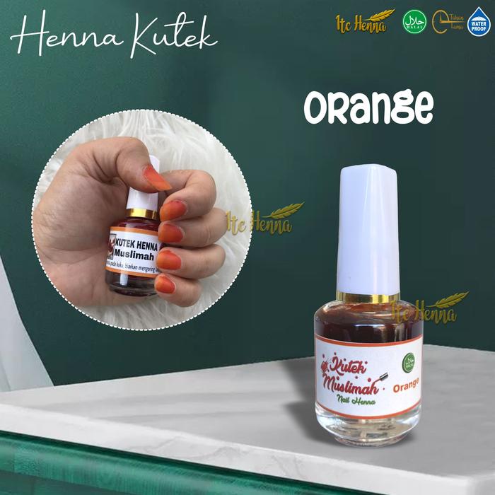 Gambar Kutek Henna Muslimah Aman Tahan Lama Nail Polish Henna - Orange dari Itc Henna undefined Tokopedia