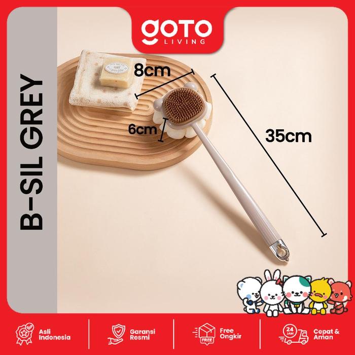 Gambar (Best Offer) Goto [COD] Cleya Scrubber Bath Sikat Badan Untuk Mandi Anti Slip 2in1 - B-SIL GREY dari Goto Living undefined Tokopedia