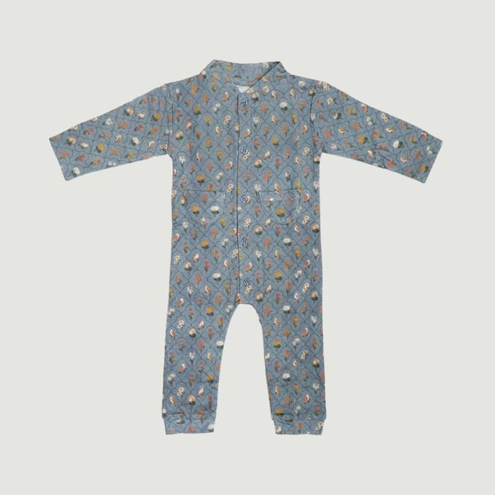 Gambar SABINE AND HEEM - TAAM TAAM SLEEPSUIT - Flower Blue - Cotton Bamboo Baby Wear - 0-3 MOS dari sabineandheemofficial undefined Tokopedia