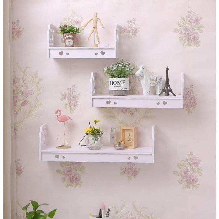 Gambar Rak Dinding Vintage 1 Set 3 Pcs Rak Ambalan Hiasan Dekorasi Dinding Rumah Aesthetic Minimalis - Model 860 dari Grafina Shop undefined Tokopedia