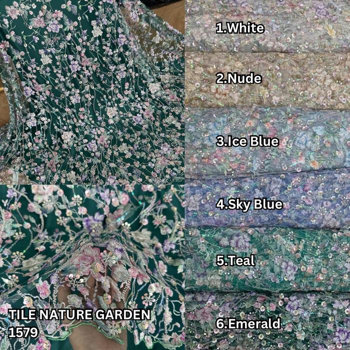 Gambar TILE NATURE GARDEN 1579 LEBAR KAIN 1.35 METER - NUDE, 50CM dari Matahari Textile undefined Tokopedia