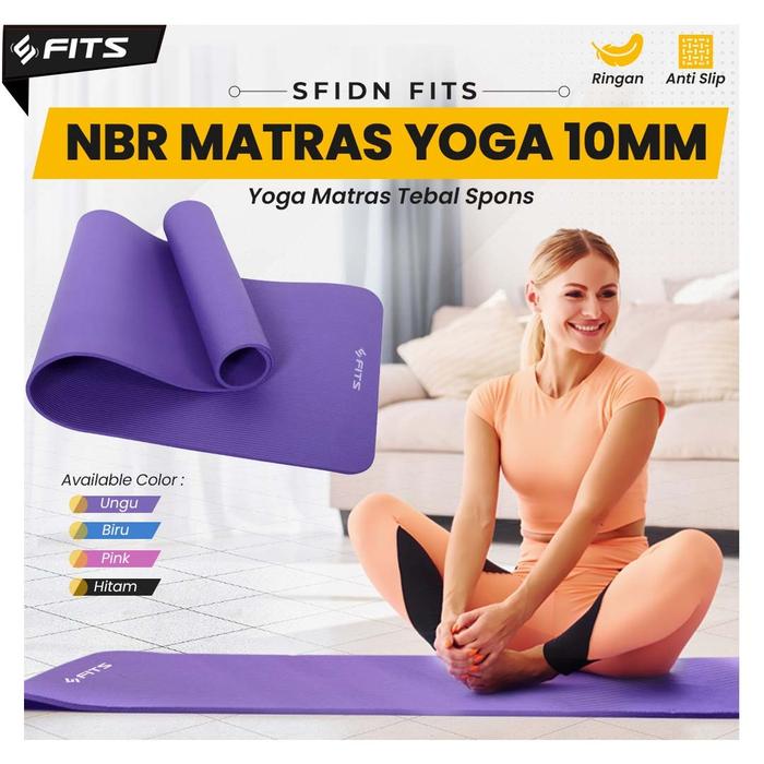 Gambar SFIDN FITS Matras Yoga Mat NBR 10mm Karpet Tebal Spons Yogamat - Hitam dari SFIDN FITS Shop undefined Tokopedia