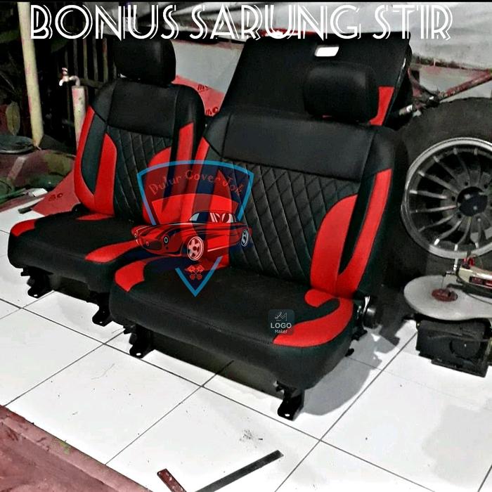 Gambar Sarung jok mobil Strada Triton single cabin / Cover jok mobil Triton single cabin / Variasi / aksesoris kendaraan Car - Hitam merah, Strada dari Dulur Cover Jok undefined Tokopedia