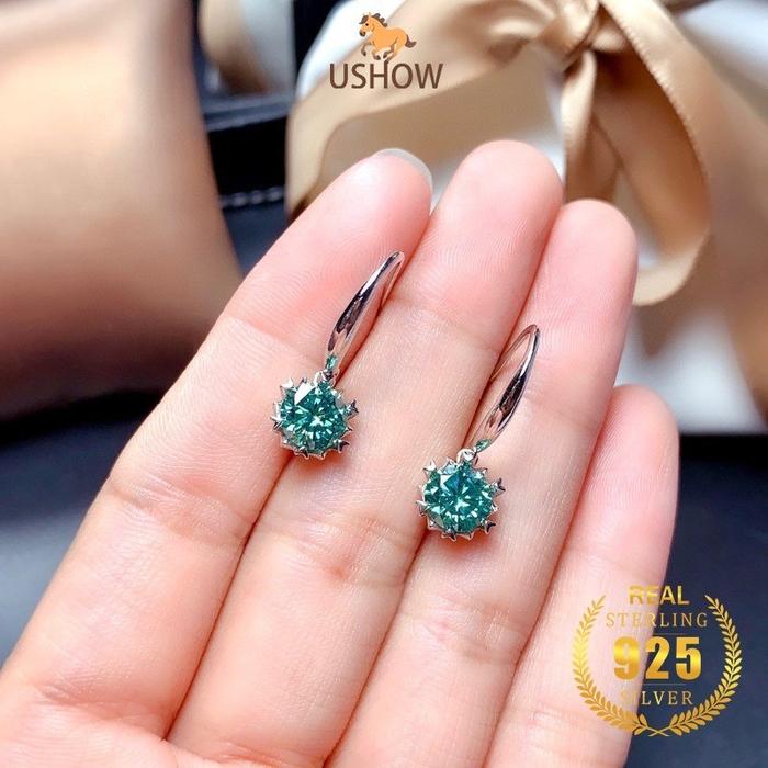 Gambar USHOW Anting Zirkon 1 Karat untuk Wanita Anting-Anting 925 Warna Biru Hijau 5A Warna Baru - Perak 925 dari USHOW Kab. Gresik Tokopedia