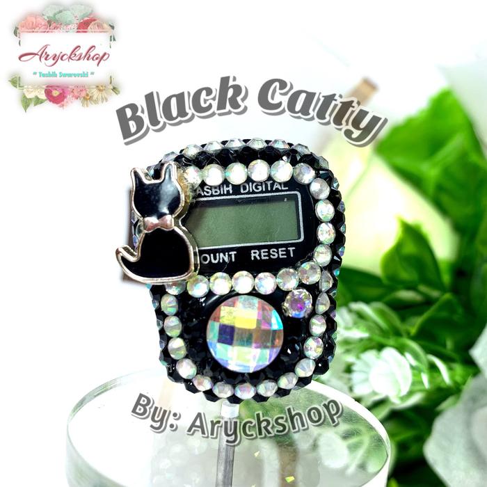 Gambar BLACK CATTY Tasbih digital bling blink swarovski souvenir haji umroh tasbih cincin finger counter - Led Alarm, Tali Gelang dari Aryckshoptasbih undefined Tokopedia