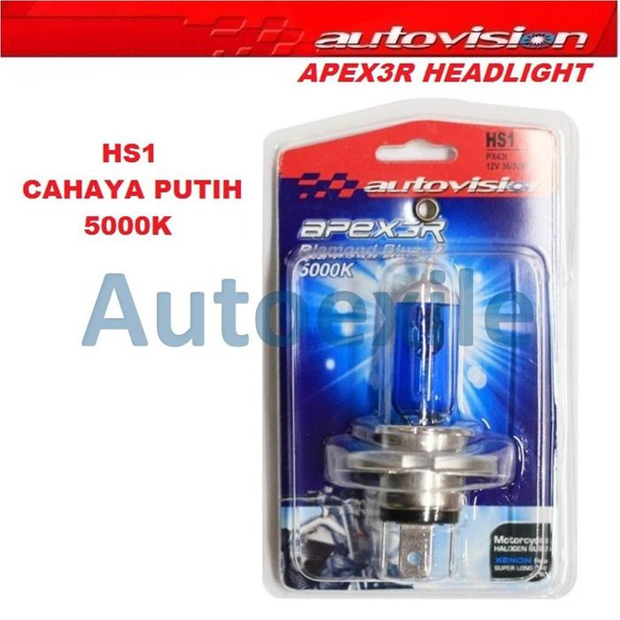 Gambar Autovision APEX3R Diamond Blue HS1 12V 36/36W 5000K Putih Lampu Motor Verza Byson Vixion Pulsar KLX - HS1 12V 36/35W 5000K dari Autoexile undefined Tokopedia