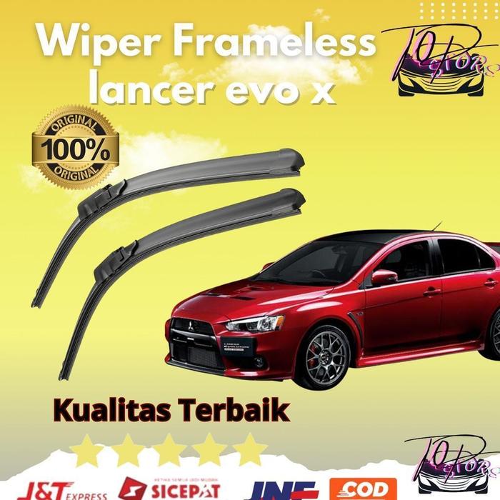 Gambar Wiper Double Karet / Dual Karet 2 Lapis Karet Mobil Frameless Mitsubishi Lancer Evo 3 / 4 / Evolution / Cedia Sepasang 2 PCS Kiri dan Kanan Tanpa Rangka Besi Sapuan Kaca Wiper  Mobil Depan Blade Model Banana Karet Kendaraan Motorcycle Windshield - Evo 3 dari OtoQQ undefined Tokopedia