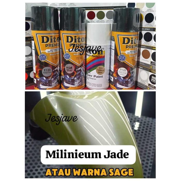 Gambar Millenium Jade Sage Green versi Formica Beige Paket 4 pcs Diton 300cc Plus Diton Premium 400cc Paketan 4 Kaleng Milenium Jade dari Baru Indah undefined Tokopedia