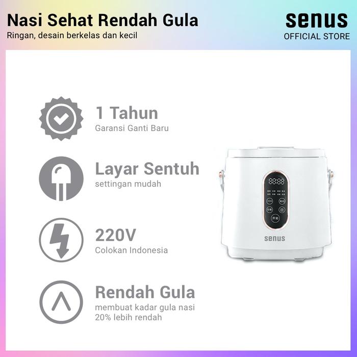 Gambar Senus Smart Rice Cooker multifungsi low carb rendah gula 2 L - Spesifikasi dari senusofficial undefined Tokopedia