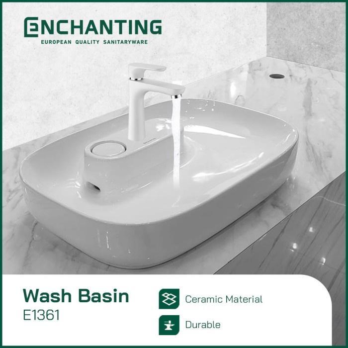 Gambar Wastafel Keramik Kamar Mandi Europe Enchanting E1361 with Hidden Afur - Wastafel Only dari Enchanting Official Shop undefined Tokopedia
