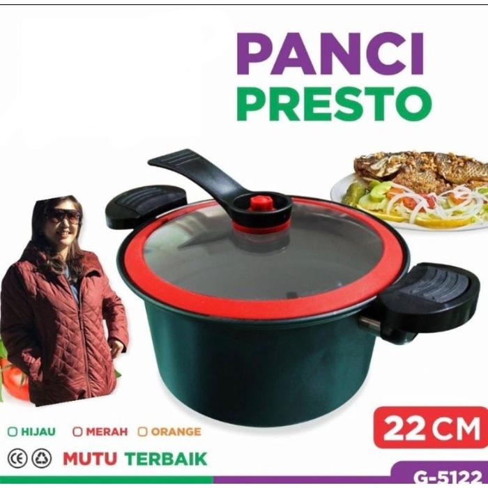 Gambar PRESTO GSF 22 CM TUTUP KACA PANCI PRESTO VIRAL TOTTIPOTENT POT G-5122 - Presto steamer dari DIVASTORE8895_NEW undefined Tokopedia