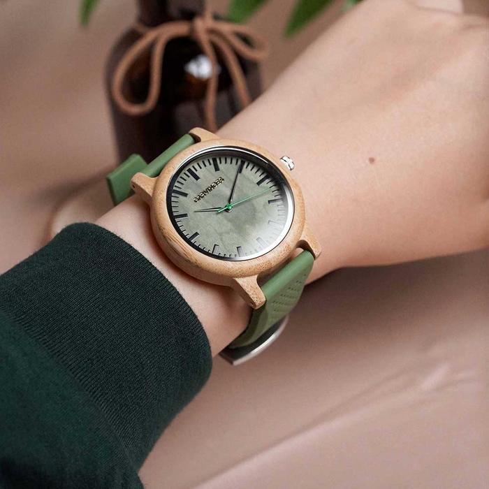Gambar GARVINOES Mocha Green Jam Tangan Kayu Pria/Wanita/Unisex dari GARVINOES undefined Tokopedia