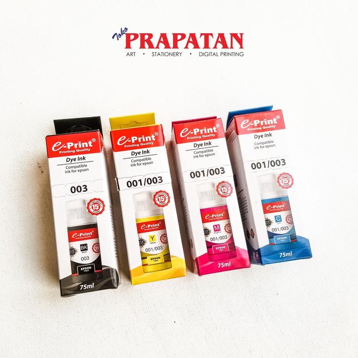 Gambar E-Print Dye Ink for Epson 75ml 001/003 | Tinta Printer - Cyan dari Toko Prapatan_NEW undefined Tokopedia