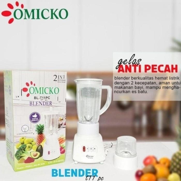 Gambar OMCIKO Blender Ecolux Anti Pecah, 6 Pisau Stainless, 190W, Cocok untuk Es Batu & Makanan Bayi - BLT11PC - T11PC dari HousewareIndonesia undefined 3 Tokopedia