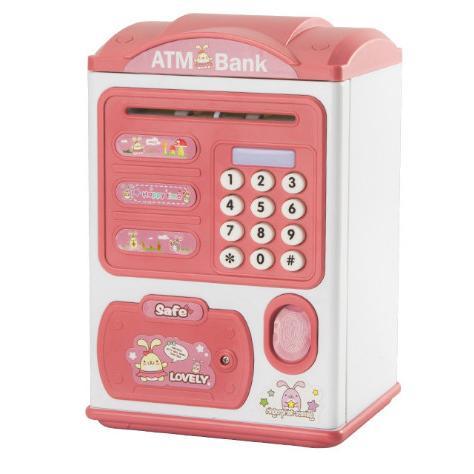 Gambar MAMA SING Celengan Fingerprint Brankas Mainan Tabungan Edukasi Anak Toys - Merah Muda dari Mama Sing undefined Tokopedia