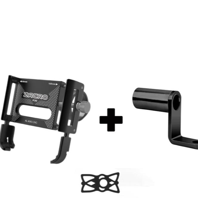 Gambar ZACRO GUB P30 Original Holder Hp Motor Aluminium Aloy + Bracket Hitam Ponsel Motorcycle - PLUS CONVERSION BRACKET dari Zacro Shop undefined Tokopedia