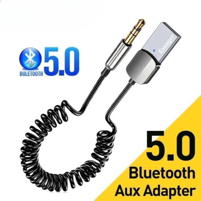 Gambar Wireless Bluetooth 5.0 AUX Adapter Dongle 3.5mm Jack Car Audio Spring Spiral 1M Adaptor Musik Mobil dari 8gb Official Store undefined Tokopedia