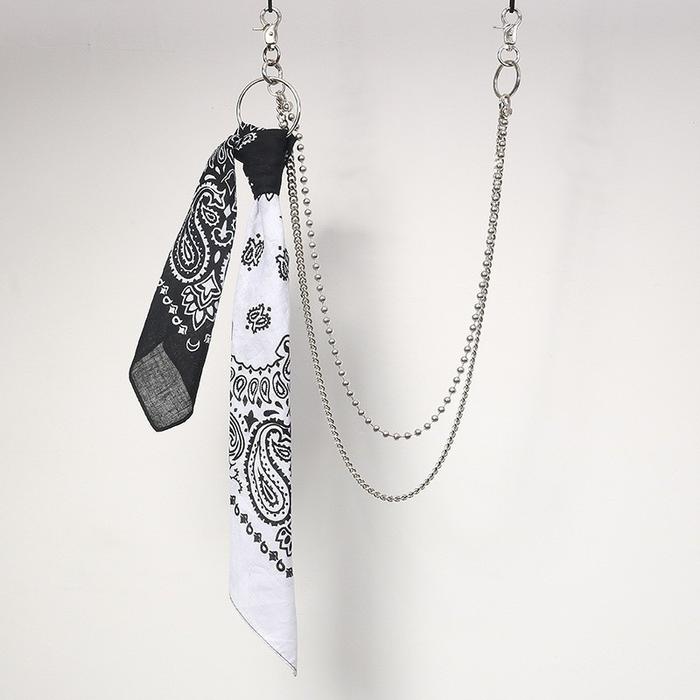 Gambar BEANABELL Rantai Celana Dan Syal Motif Bunga Mete Ikat Kepala Punk Hip Hop Pria Wanita Jeans Chain 2 Layer - Putih dari scarlettofficial.id Kota Cimahi Tokopedia